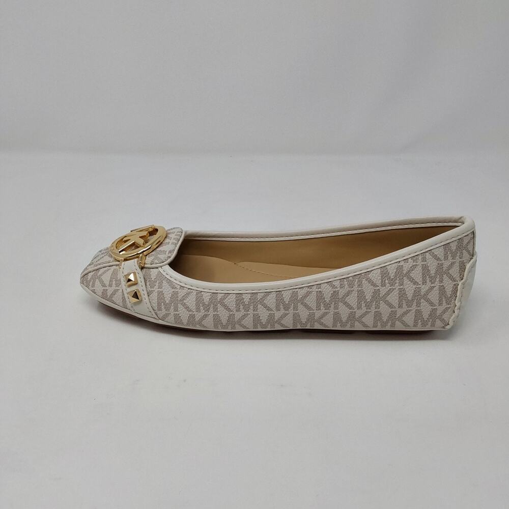 Michael Kors Fulton Moc Vanilla MK Logo Flats Womens Size 6M - Picture 12 of 16